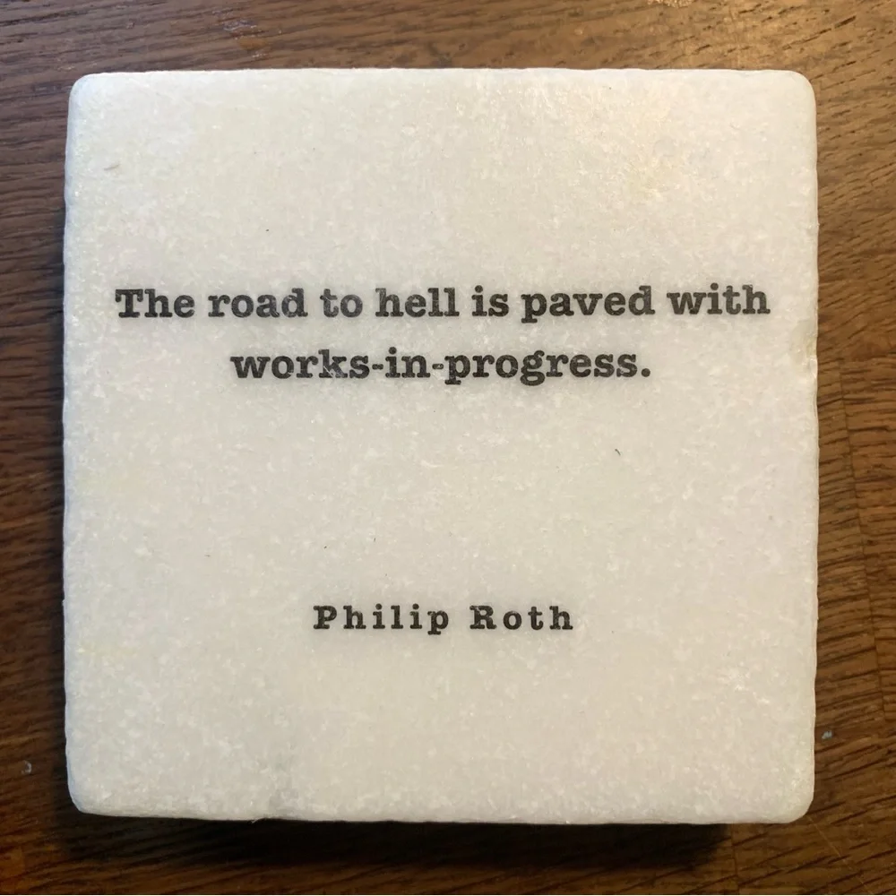 Set of Four Marble Coasters with WRITERS Quote